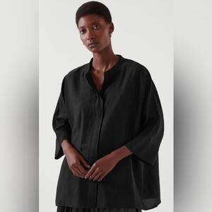 COS Granddad Collar Relaxed Exaggerated Silhouette Oversized M in Black